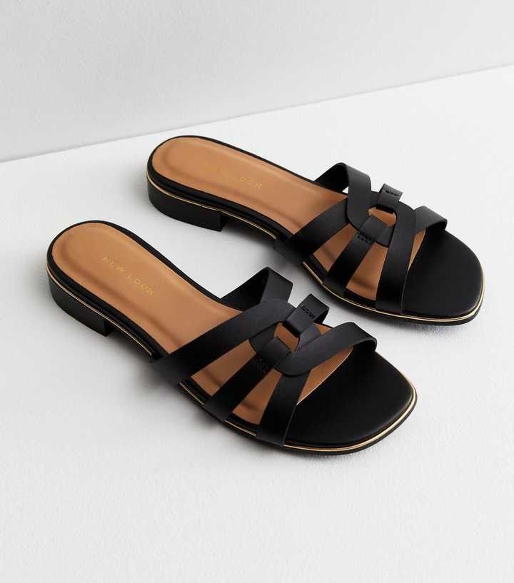Black Metal Trim Mule Sliders
						
						Add to Saved Items
						Remove from Saved Items | New Look (UK)