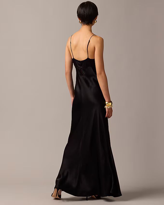 Collection full-length V-neck slip dress in luster crepe | J.Crew US