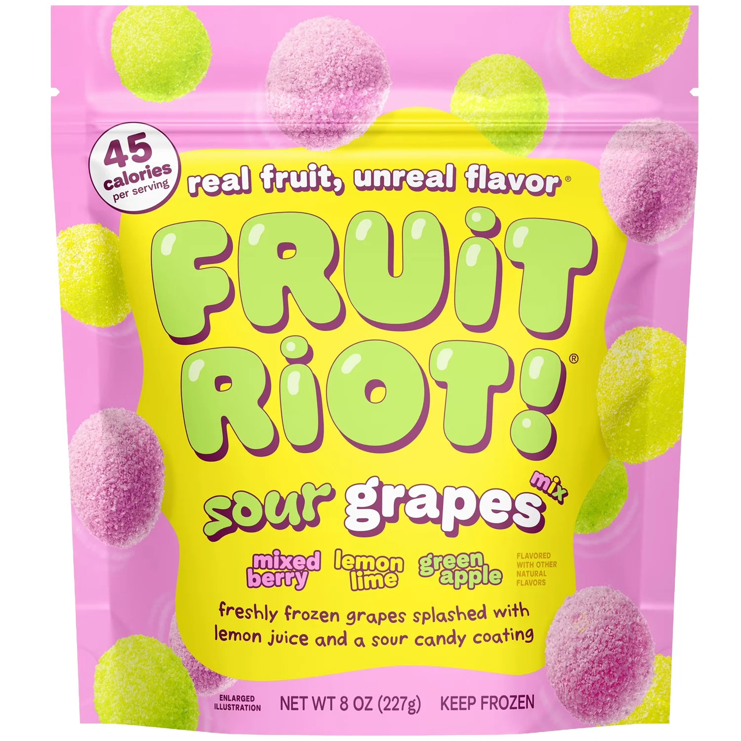 Fruit Riot Sour Candy Mixed Grapes, Real Frozen Fruit, 8 ounce - Walmart.com | Walmart (US)
