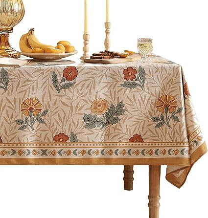 patdrea French Linen Tablecloth Soft Durable Floral Table Cloth Kitchen Dining Tablecloth for Rec... | Amazon (US)