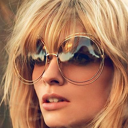 Big Round Oversized Double Wire Rim Sunglasses Metal Frame Retro XXL Shades | Amazon (US)