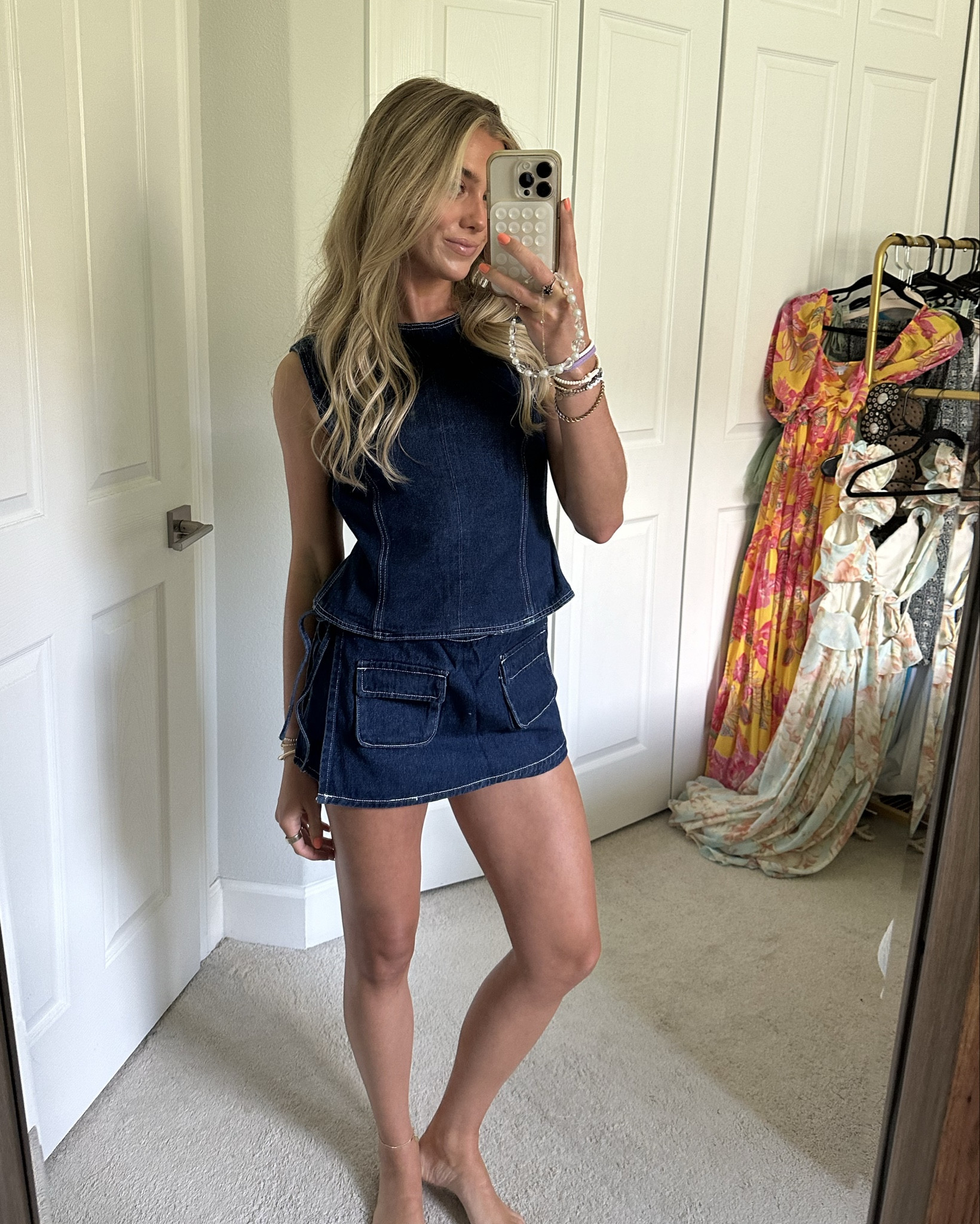 princess polly denim dress pleated hem strapless denim dress Dark Wash / MEDIUM main image 0