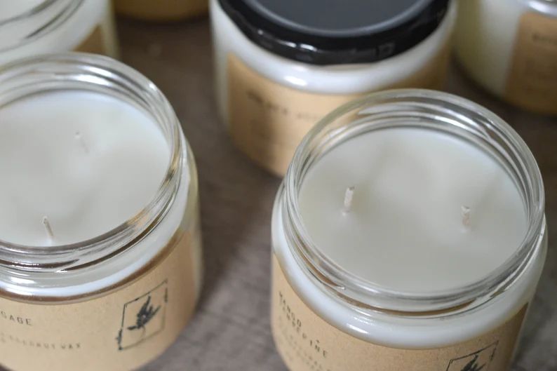 Hand Poured Coconut Wax Candles, Double-Wick~12oz & 16oz Jars | Etsy (US)