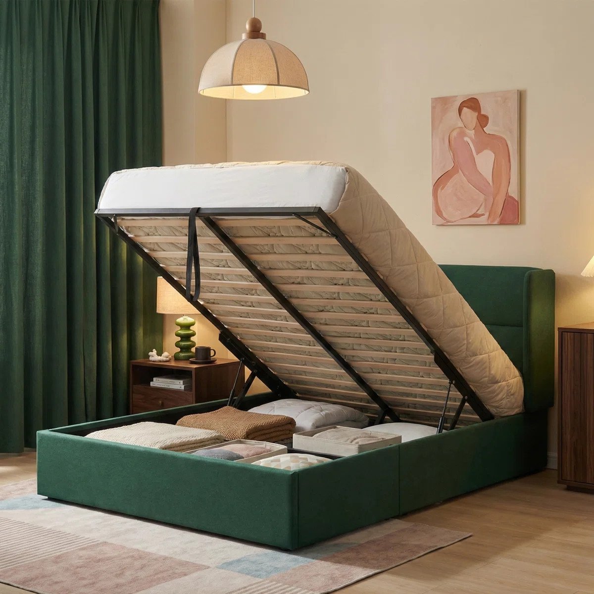 Gaillarde Hydraulic Lift Up Storage Upholstered Platform Bed | Wayfair North America