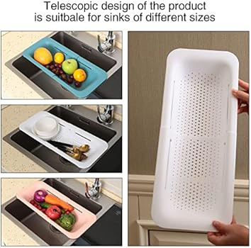 Expandable Colander Collapsible Strainer Basket, Over the Sink Strainer for Kitchen, Multifunctional | Amazon (US)