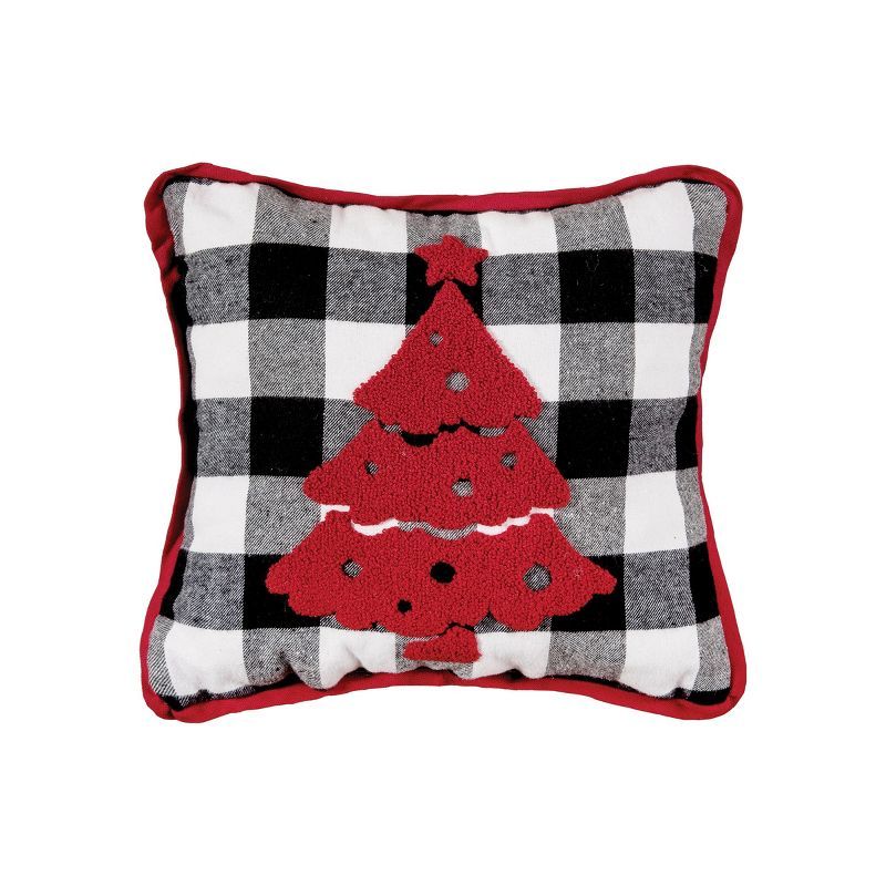 C&F Home 12" x 12" Franklin Farm Tree Tufted Christmas Tufted Throw Pillow | Target