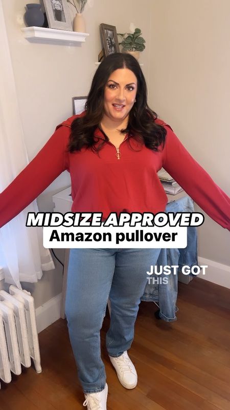 Confidentlycarina sharing this Amazon pullover! Wearing an XL in the top and a 14 in jeans. 

#LTKmidsize #LTKfindsunder50 #LTKSeasonal
