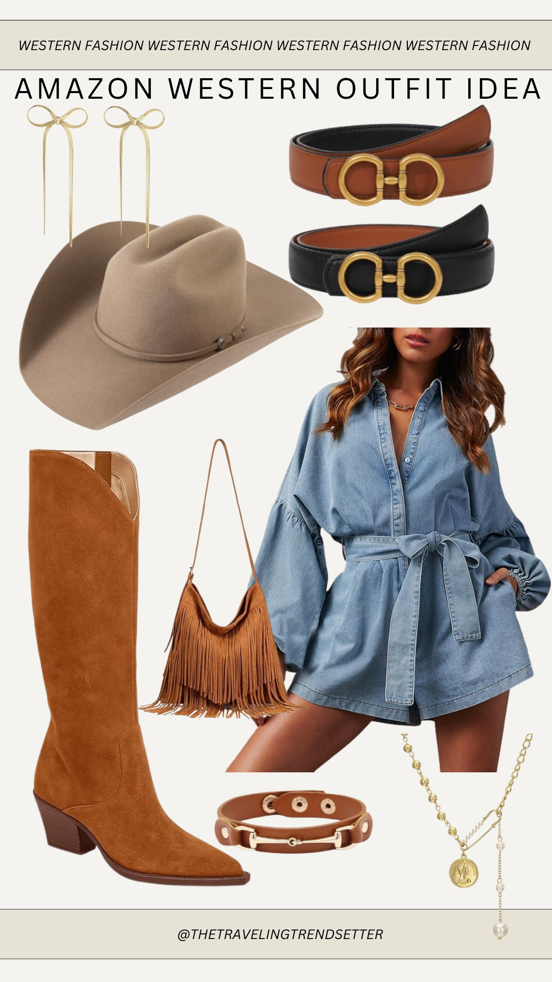 Amazon western outfit idea - rodeo - western fashion - Nashville - country concert outfit- look for less - affordable cowgirl boots cowboy boots - cowgirl hat - belt - fringe bag 

#LTKSeasonal #LTKFindsUnder50 #LTKFindsUnder100