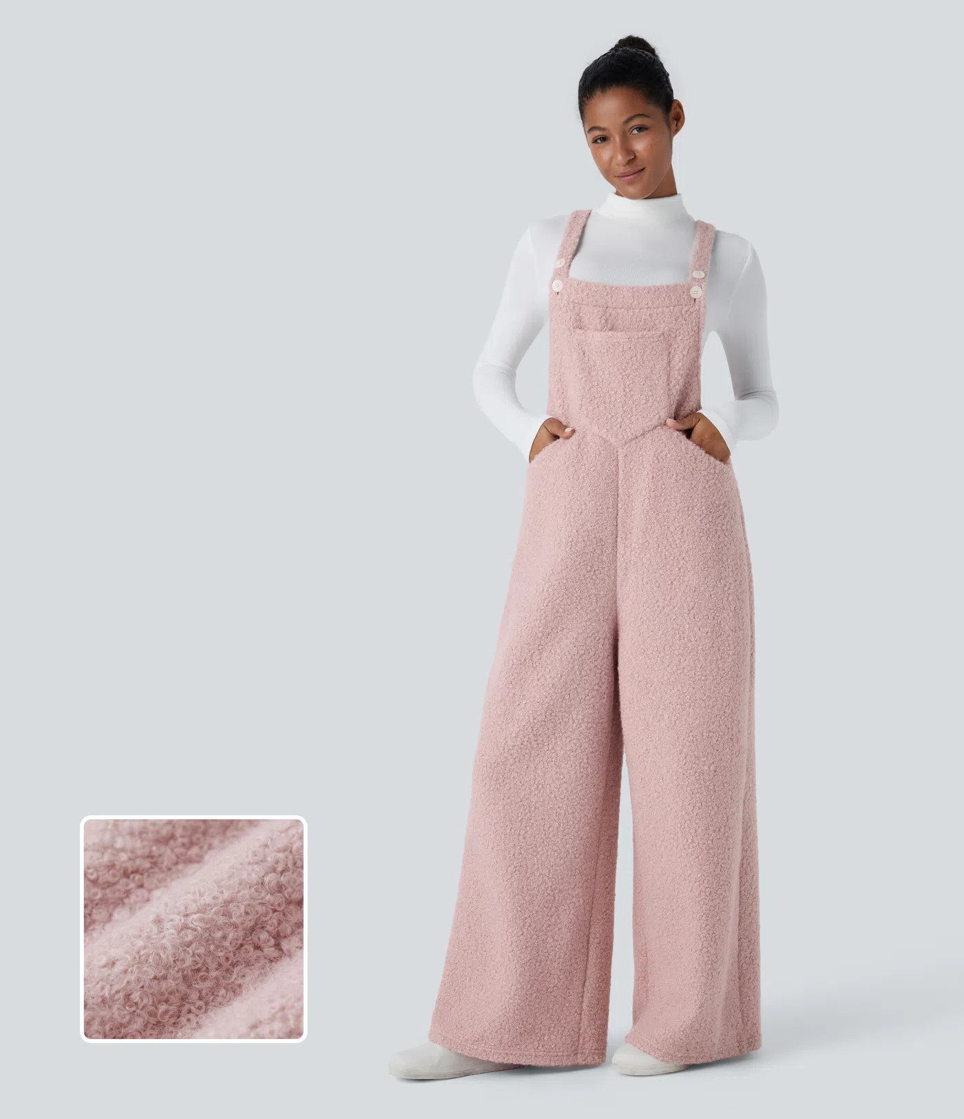 Women’s Pockets Casual Teddy Overalls - Halara | HALARA