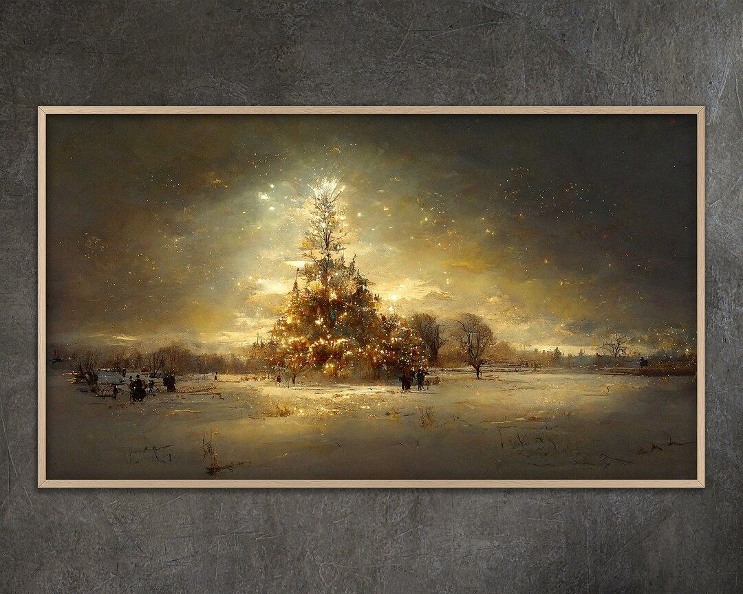 Samsung Frame TV Art Christmas Tree Holiday Winter Landscape - Etsy | Etsy (US)