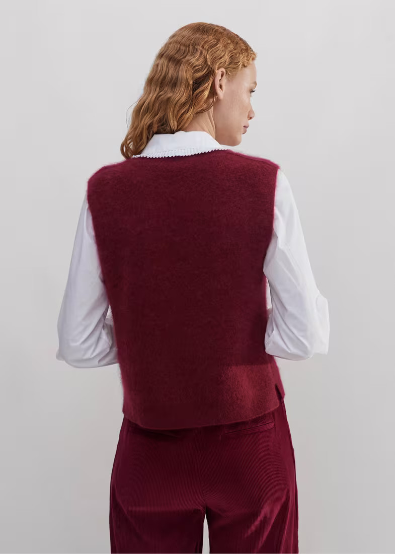Brushed Cashmere Crew Neck Vest | ME+EM Global (Excluding US)