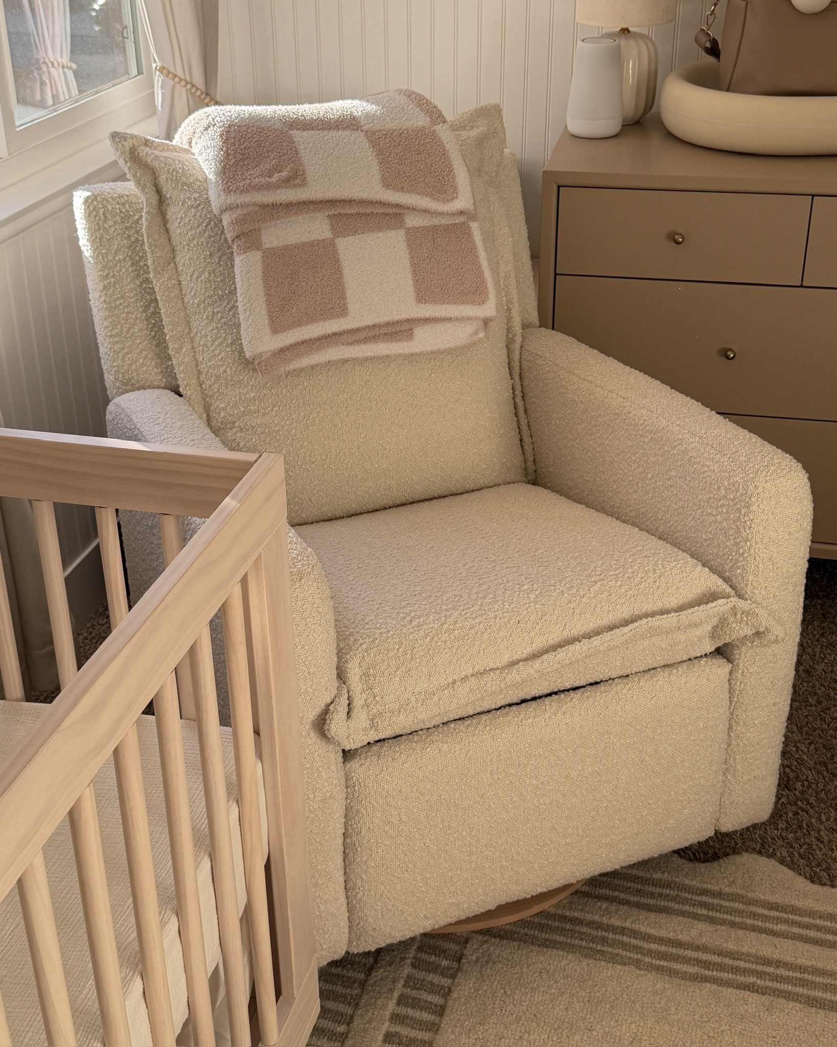 Obsessed with this neutral boucle glider - glider is from Olio Studios but linking some similar options below 

#LTKBaby #LTKmomlife #LTKHome