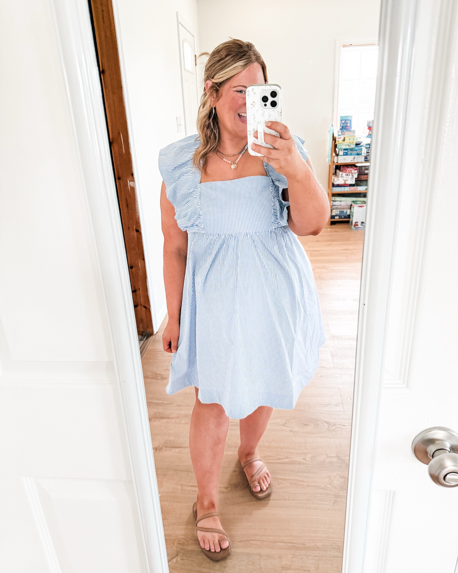 Wearing a large in my blue and white striped dress.  XXL in strapless
Bra.  Bump and nursing friendly!

#LTKBump #LTKMidsize #LTKSeasonal