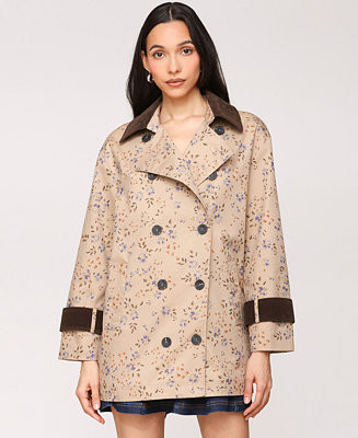 Women's Asymmetrical-Double-Breasted Oversized Trench Jacket | Macy's