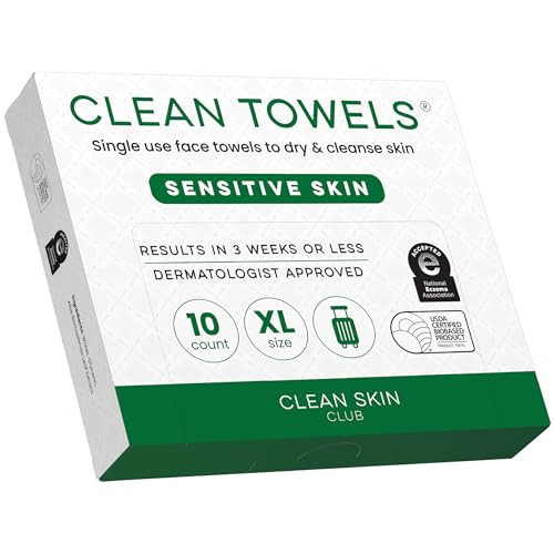 Clean Skin Club Clean Towels® XL Sensitive Skin | Travel Pack, Ultra-Soft Disposable Face Towels Infused with Aloe & Glycerin for Sensitive Skin, TSA-Approved Travel Essential,1 Pack, 10 Ct Total | Amazon (US)
