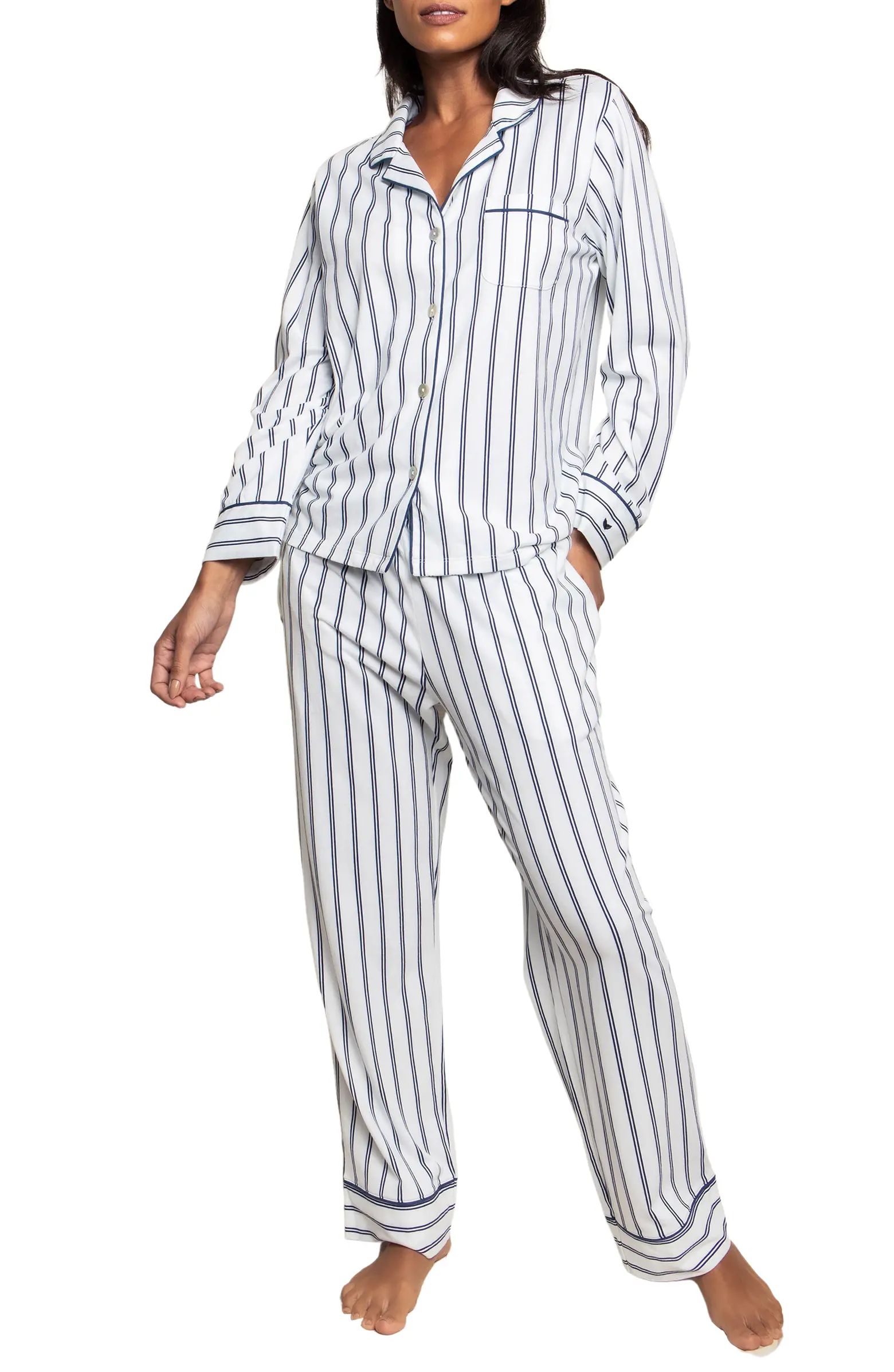 Twin Stripe Cotton Jersey Pajamas | Nordstrom