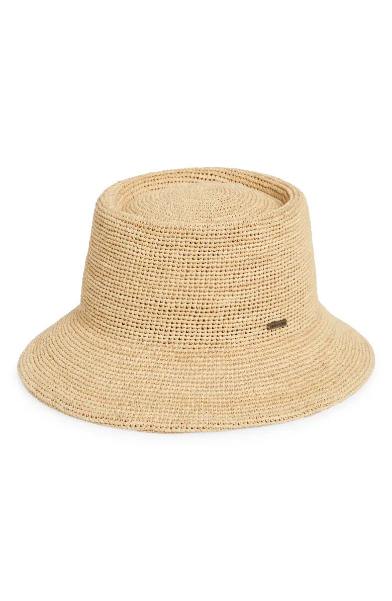 Brixton Ellee Straw Packable Bucket Hat | Nordstrom | Nordstrom