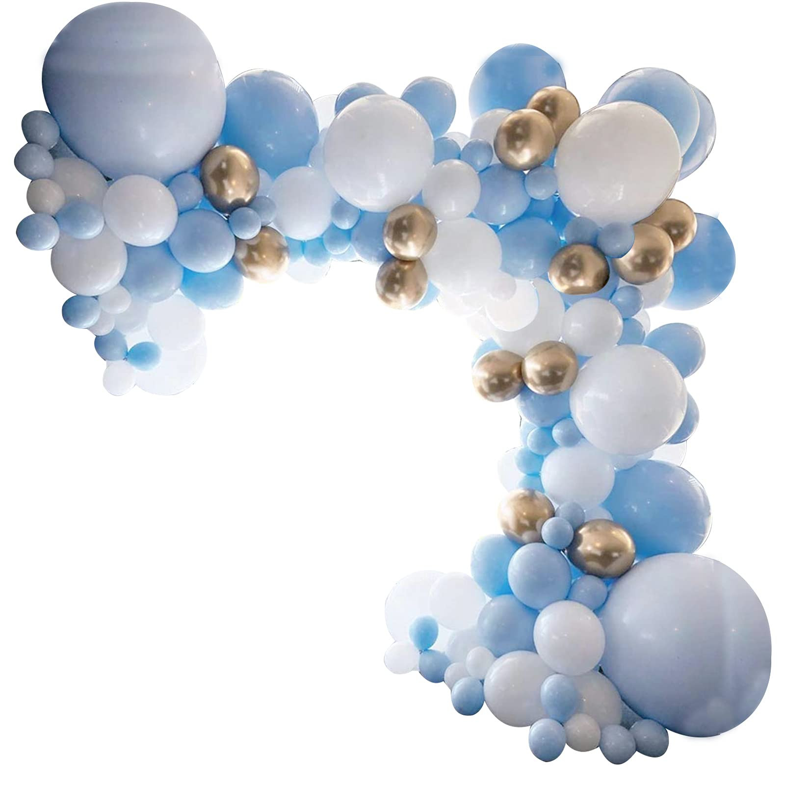 Blue White Gold Balloon Arch Garland Kit - 127pcs Latex Balloons Set for Graduation Wedding Birth... | Amazon (US)