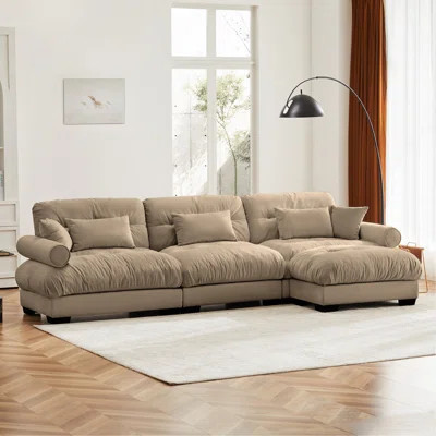 Comfort Oversized Modular Velvet Sectional Sofa With With, Couchmovable Ottoman | Wayfair North America