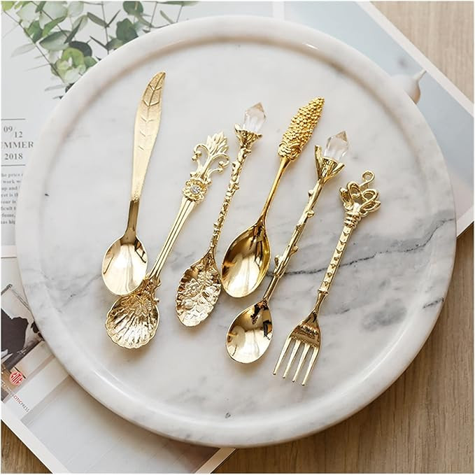 Dinner Spoons Dessert Spoon Spoons Fork Set Shell Fork Coffee Snacks Fruit Dessert Fork Teaspoon ... | Amazon (US)