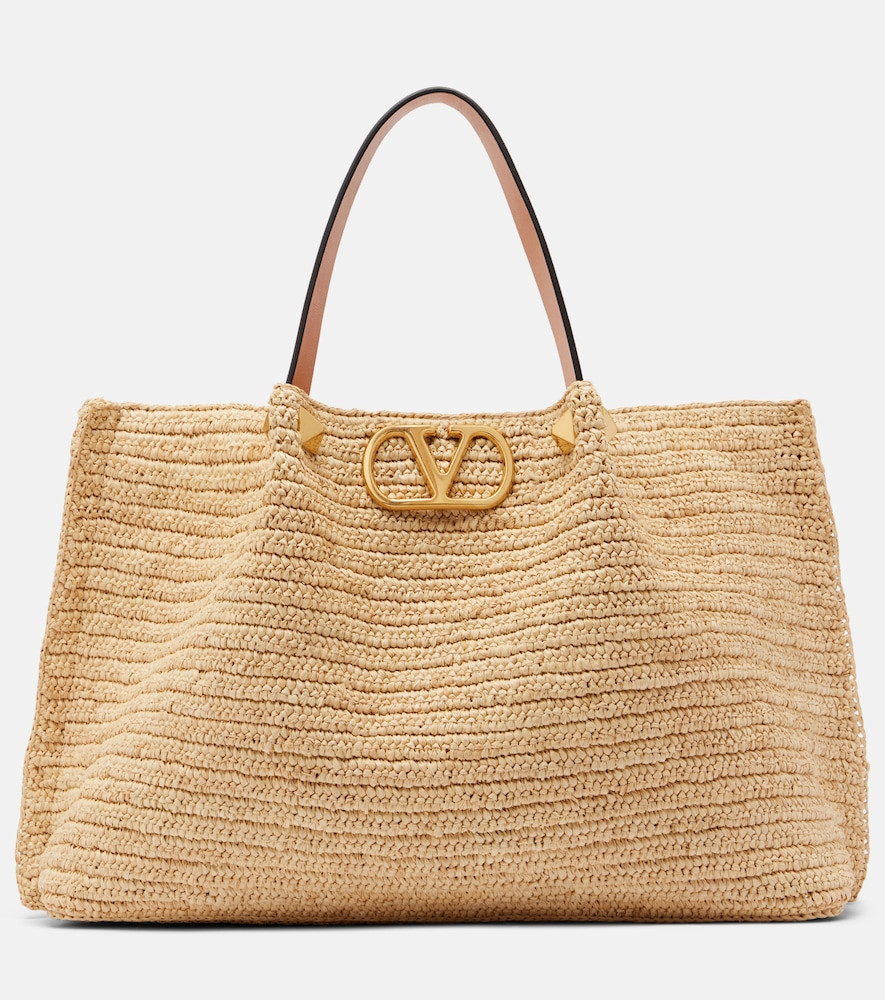Valentino Garavani VLogo Medium raffia tote bag | Mytheresa (US/CA)
