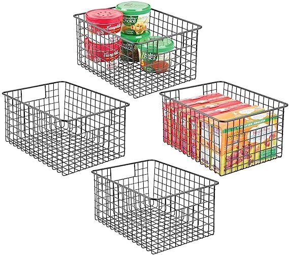 mDesign Metal Wire Food Storage Basket Organizer with Handles for Organizing Kitchen Cabinets, Pa... | Amazon (US)