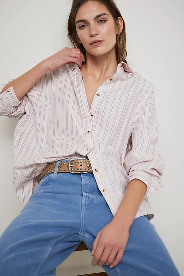 We The Free Striped Varsity Vibes Shirt | Free People (Global - UK&FR Excluded)