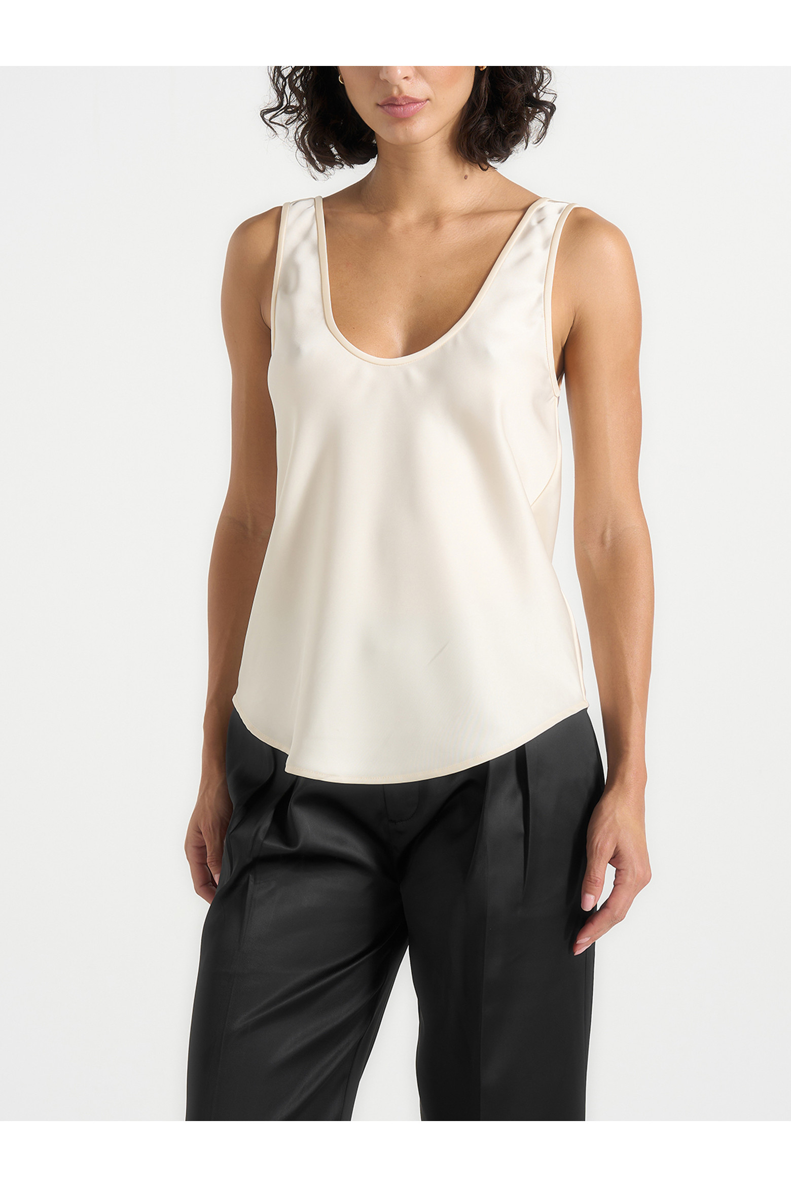Manière De Voir Mathilda Satin Scoop Neck Open Back Tank Top (Women) | Nordstrom | Nordstrom