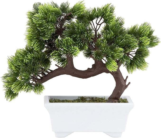 Juvale Artificial Bonsai Tree - 10.5 x 8.75 x 4.75 in, White Pot - Miniature Realistic Bonsai Pla... | Amazon (US)