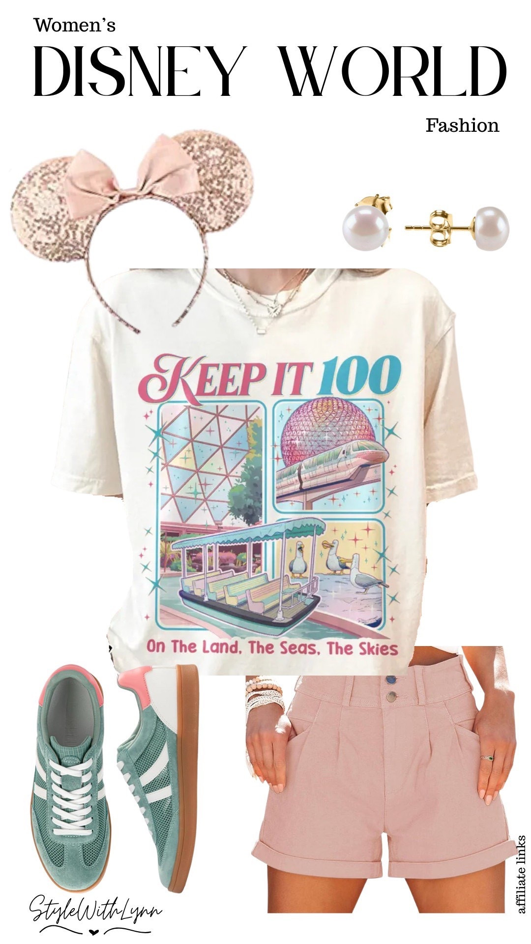 This “Keep It 100” tee is giving all the nostalgic EPCOT energy. Spaceship Earth, the monorail, and Living with the Land all in one look. I styled it with soft blush tailored shorts, comfy retro sneakers for full park days, and finished it off with rose-gold Minnie ears and classic pearl studs for a polished touch. Fun, feminine, and perfect for strolling World Showcase.

Ideal for EPCOT days, festival weekends, or when you want a Disney outfit that feels playful and put together.

#amazonfinds #disneyworld #epcot #festivalofthearts


EPCOT outfit for women, women’s Disney World outfit, EPCOT festival outfit, Disney graphic tee outfit, Keep It 100 shirt, Disney park outfit women, Disney World summer outfit, comfortable Disney walking outfit, Minnie Mouse ears outfit, EPCOT style outfit, Disney vacation outfit for women, pastel Disney outfit 

 

#LTKTravel #LTKootd