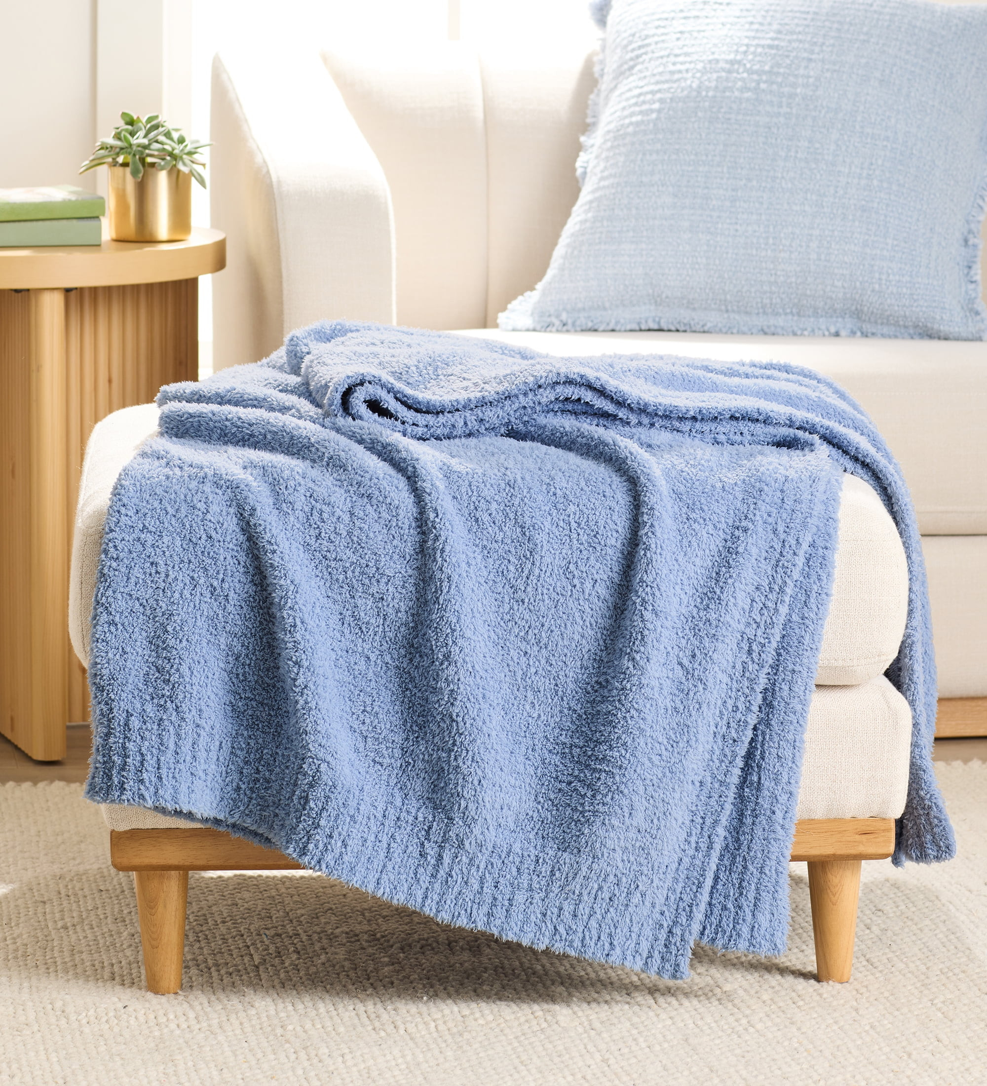 Better Homes & Gardens Cozy Knit Throw, Blue Silver, 50x72" | Walmart (US)