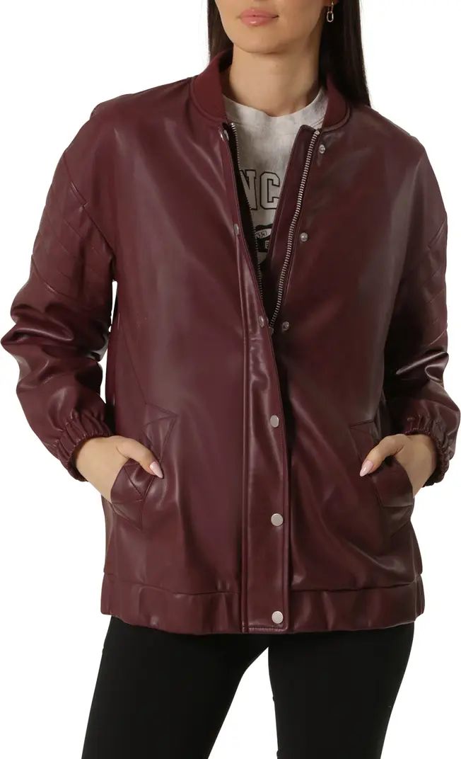 Relaxed Fit Faux-Ever Leather™ Bomber Jacket | Nordstrom