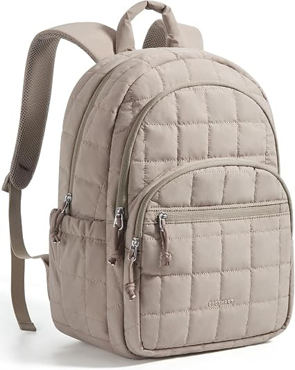 BAGSMART Travel Backpack for Women, 15.6" College Laptop Backpack, Camel | Amazon (US)
