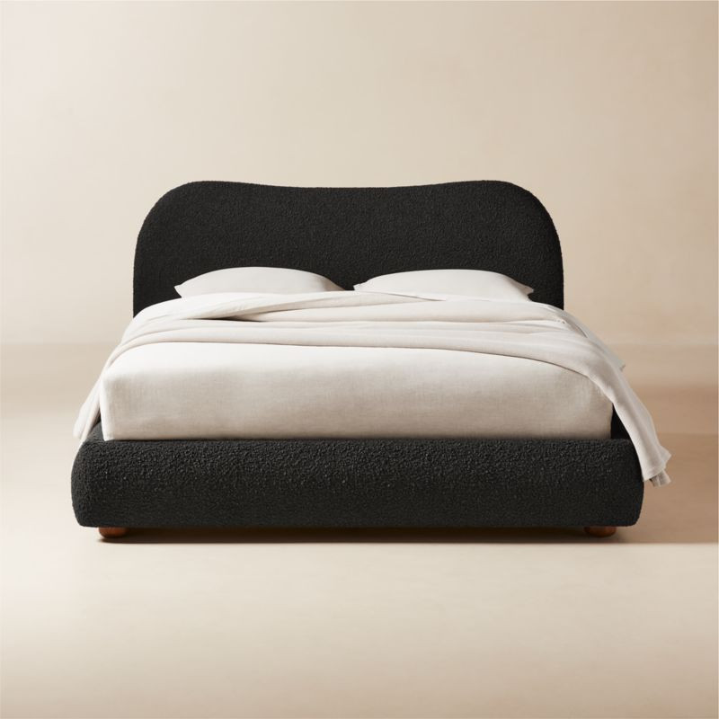 Diana Charcoal Black Upholstered Queen Bed by Ross Cassidy + Reviews | CB2 | CB2