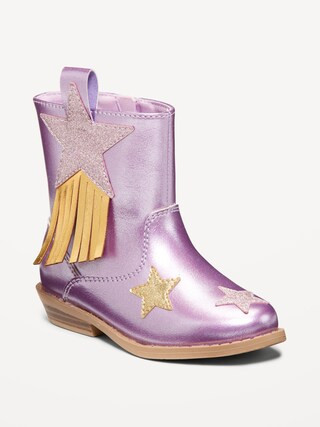 Shiny Side-Zip Western Boots for Toddler Girls | Old Navy (US)