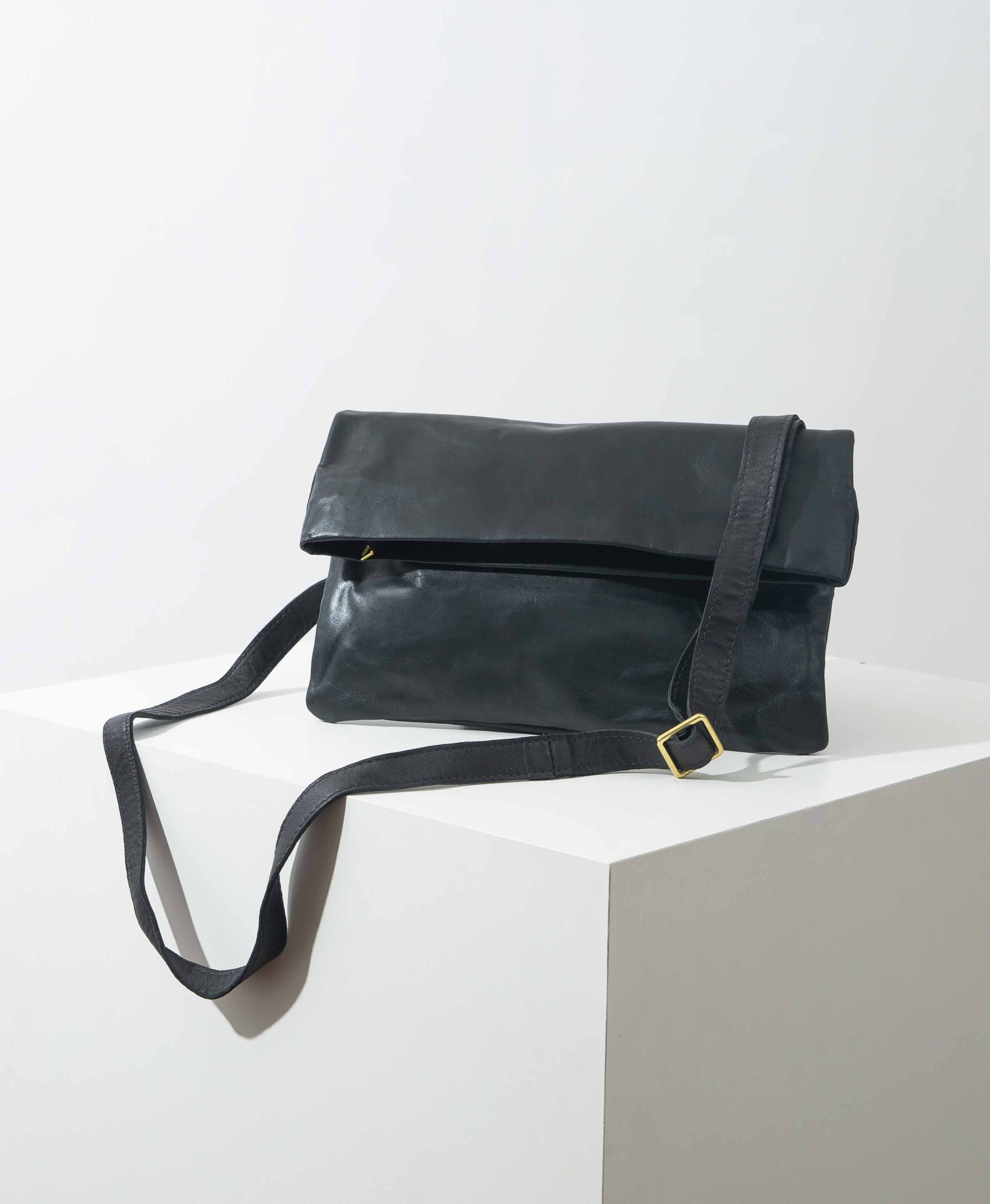 Foldover Crossbody Clutch, Black | Noonday Collection