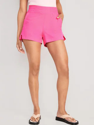 High-Waisted StretchTech Pull-On Surf Shorts for Women - 4-inch inseam | Old Navy (US)