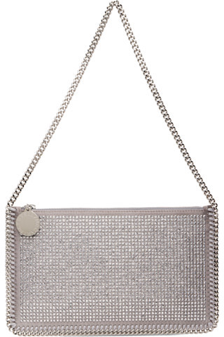 Silver Falabella Crystal Pochette Shoulder Bag | SSENSE