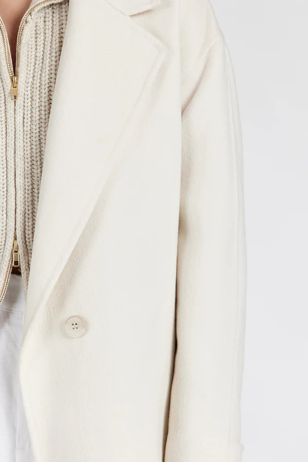 MILES CREAM WOOL WRAP COAT | DISSH