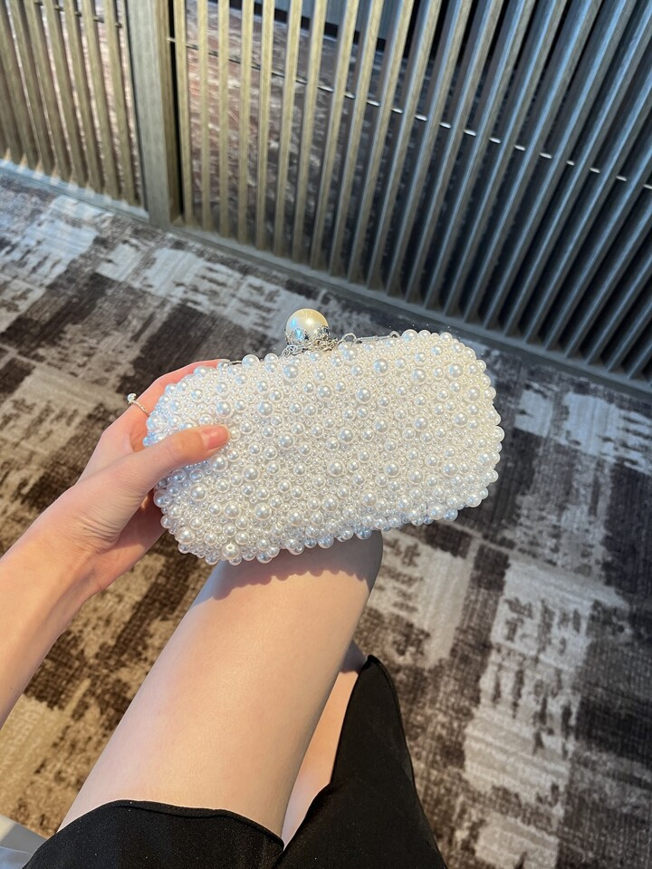 Pearl Evening Bag Soft Locking Clasp Women's Shoulder Bag Crossbody Bag For Party Girls, Ladies, ... | SHEIN