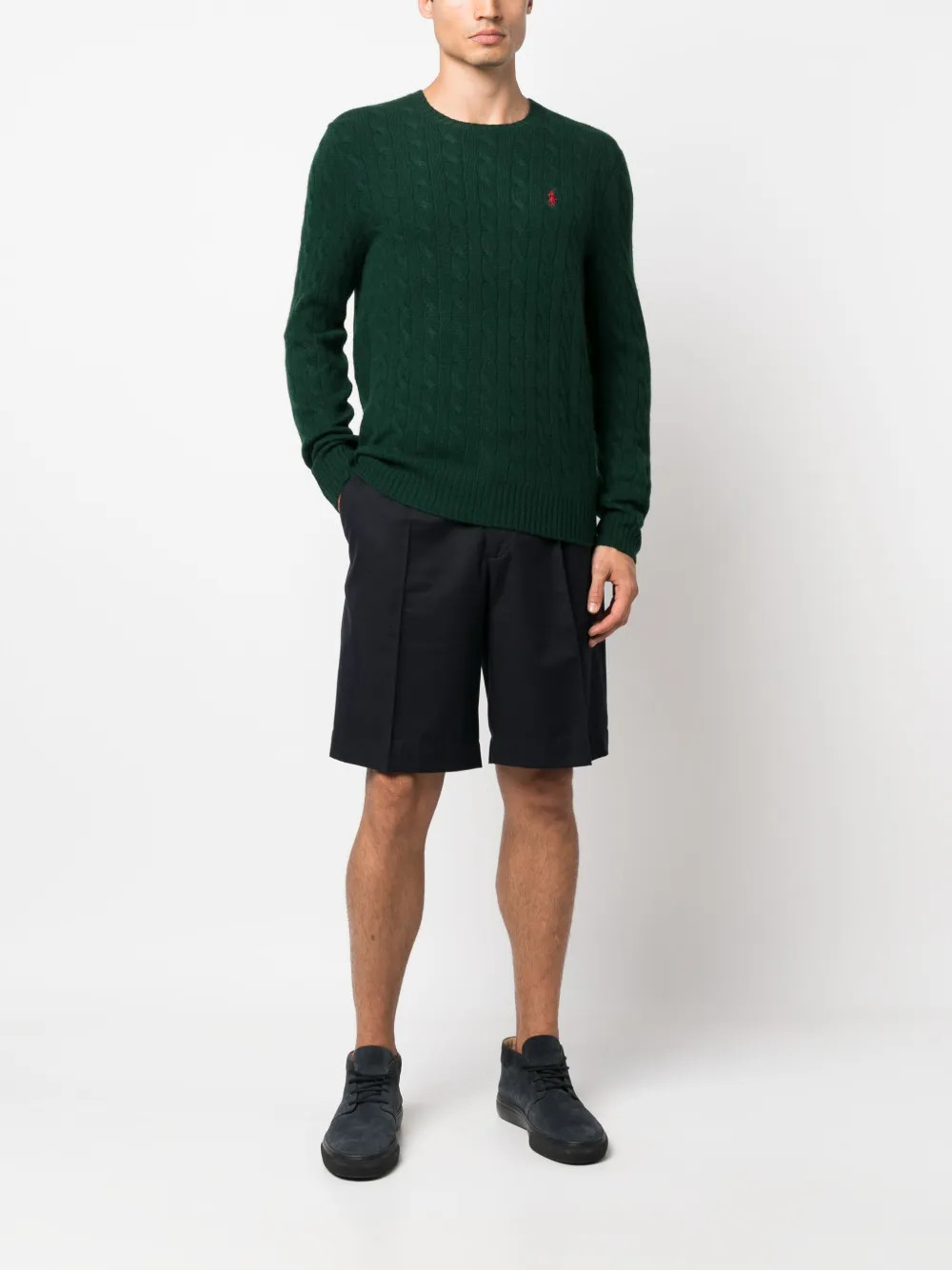 Polo Pony-motif cable-knit jumper | Farfetch Global