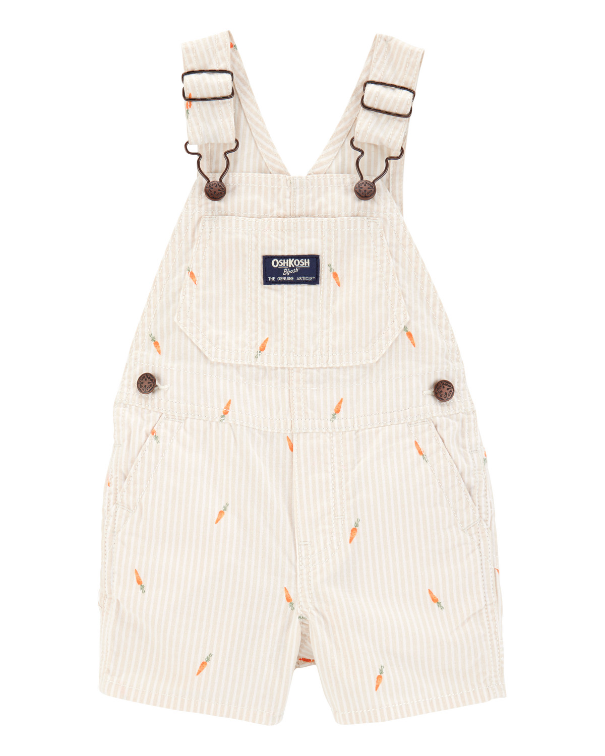 Baby Carrot Print Striped Shortalls - Cream - OshKosh | Carter's | Carter's Inc