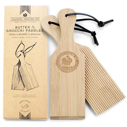 Gnocchi Boards and Wooden Butter Paddles to Easily Create Authentic Homemade Pasta and Butter Without Sticking - Set of 2 Makers - 9.5 inches | Amazon (US)