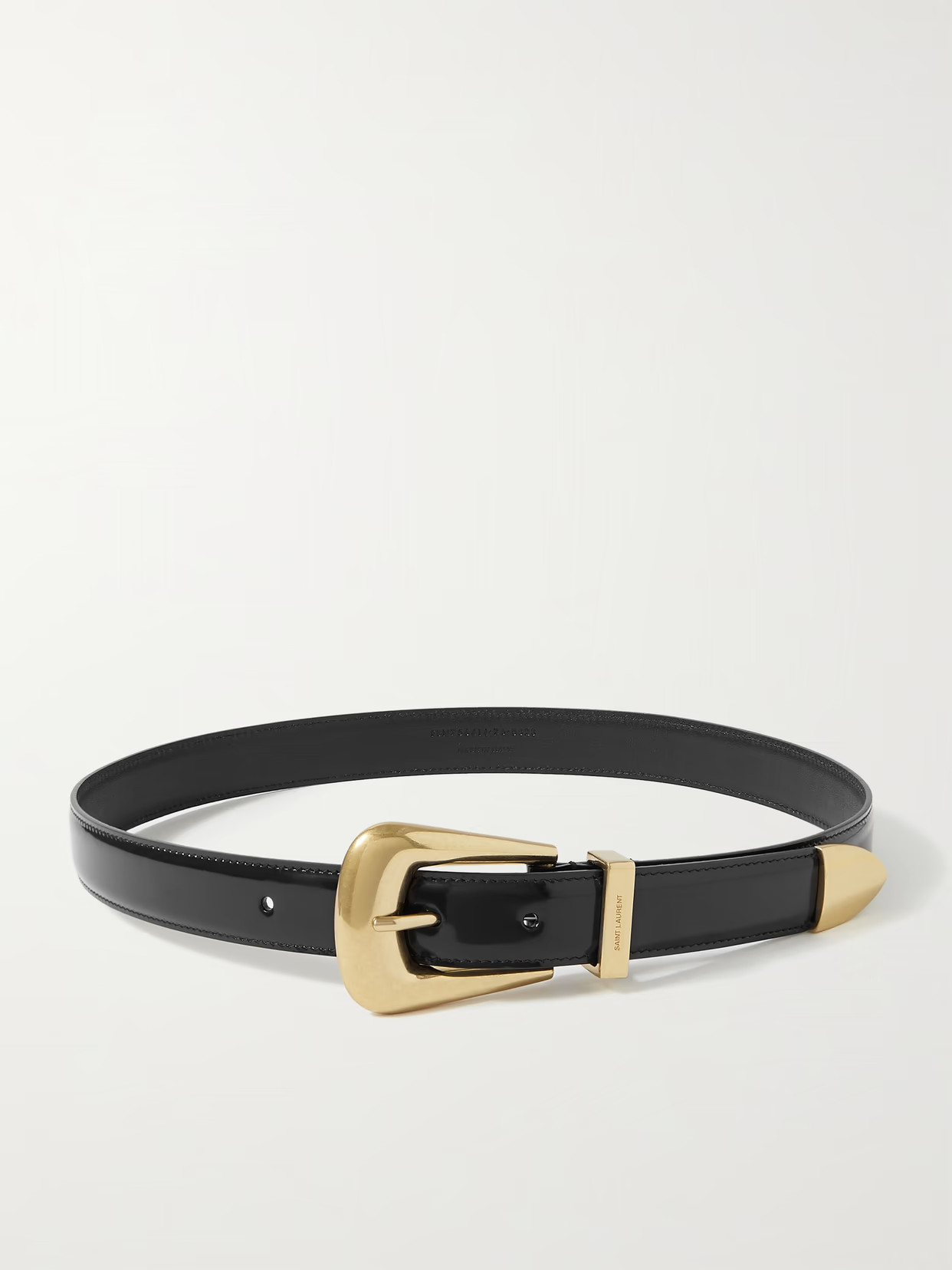 SAINT LAURENT - Patent-leather Belt - Black | NET-A-PORTER (US)
