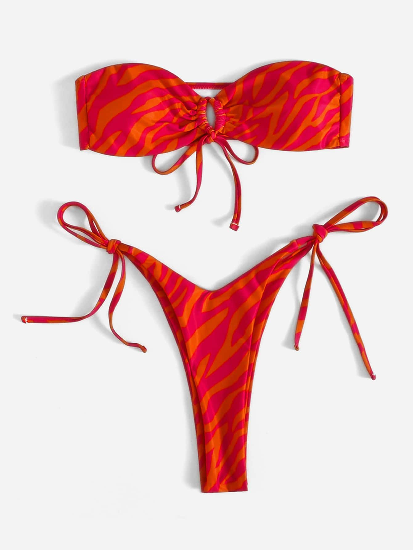 Bandeau Tie Side Bikini Swimsuit | SHEIN