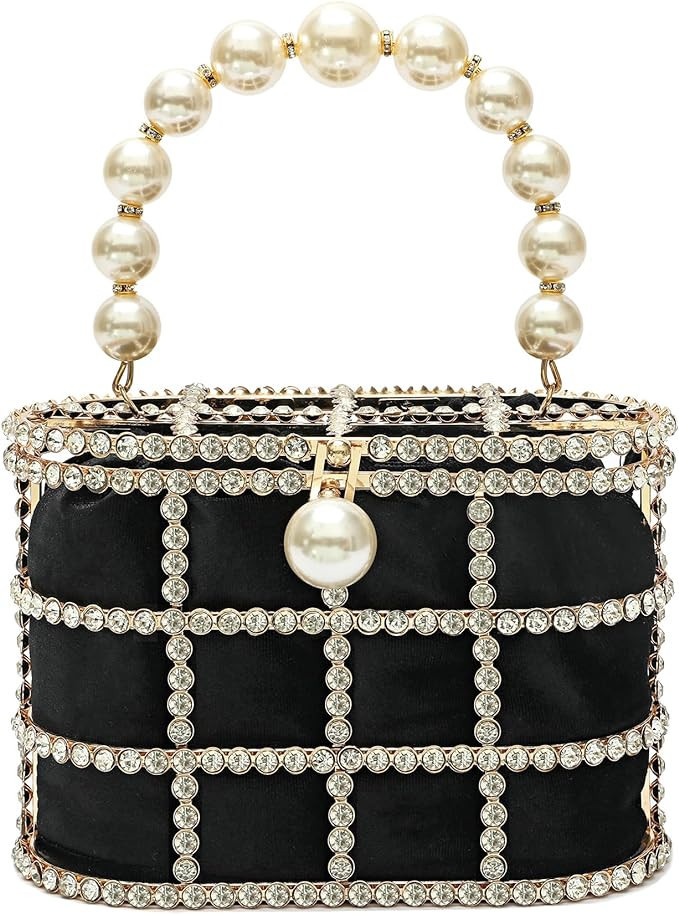 Evening Handbag Women Clutch Purses with Pearl Diamonds for Wedding Prom Birthday Party Dinner Ac... | Amazon (US)