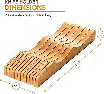 Bambüsi In-Drawer Knife Block - Bamboo Knife Drawer Organizer for Kitchen | Fits 5 Long + 6 Shor... | Amazon (US)