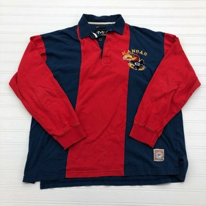 Vintage Mirage Kansas Jayhawks Red Long Sleeve Polo Shirt Adult Size XL  | eBay | eBay AU