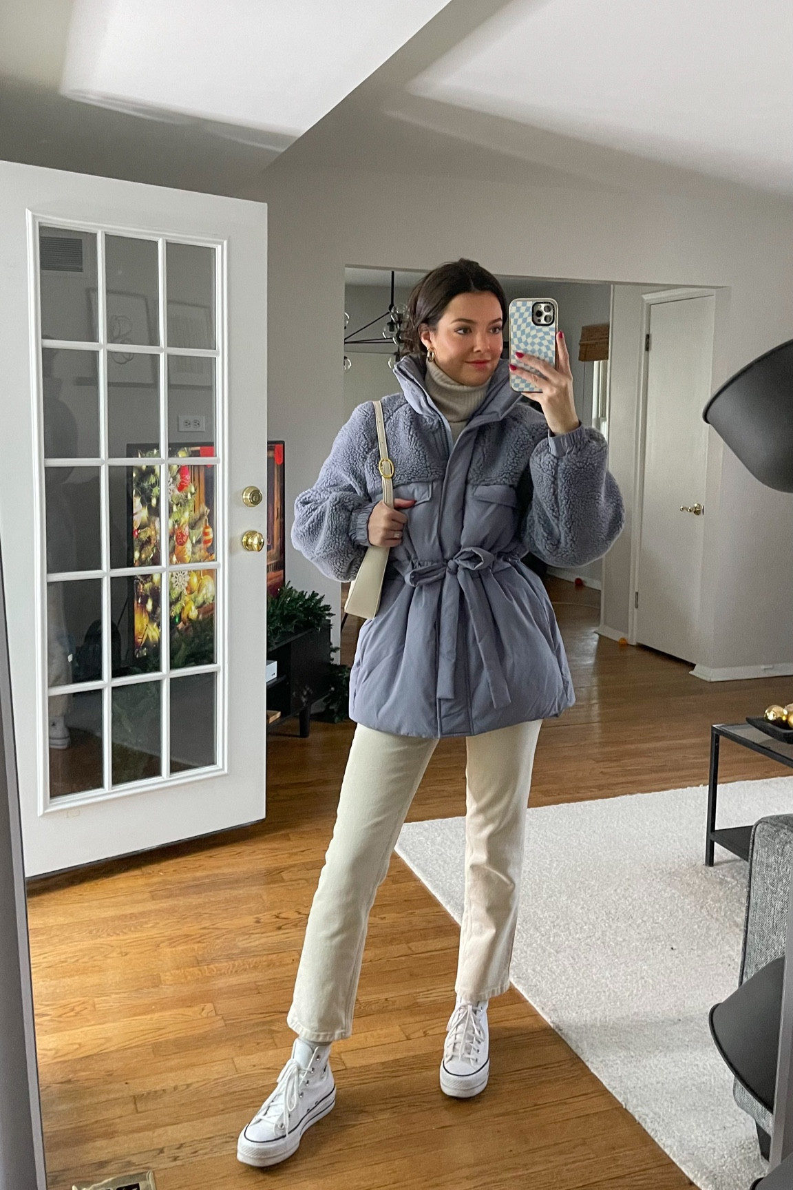 Wearing size 7.5 in converse (usually size 7.5 or 8), 23 in the jeans (I sized down two sizes for a snug fit) and S in the coat & turtleneck! 

#LTKshoecrush #LTKSeasonal #LTKHoliday