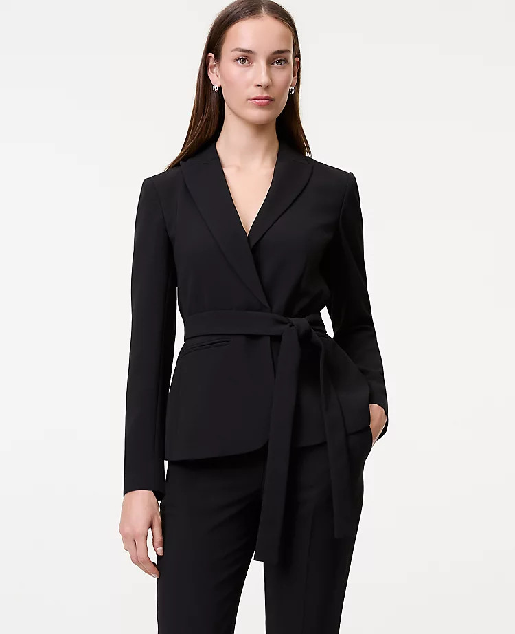 The Belted Blazer in Fluid Crepe | Ann Taylor